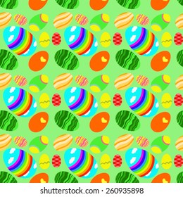 Easter eggs colorful illustration vector pattern.