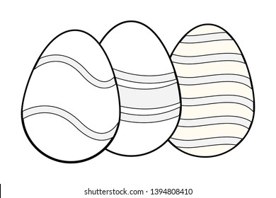 Easter eggs colorful painted black and white