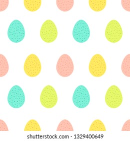 Easter eggs colorful pastel pattern. Vector illustration.