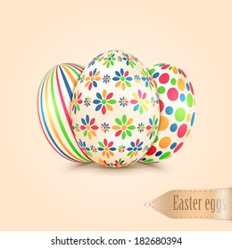 Easter eggs with colorful patterns