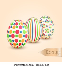 Easter eggs with colorful patterns