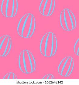Easter eggs colorful seamless pattern. Background, fabrics or textile. Vector illustration