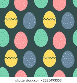 Easter eggs colorful seamless pattern wallpaper. Vector illustration.