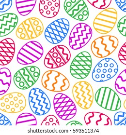 Easter eggs colorful seamless pattern. Vector illustration. You can use this ornament for printing on textile or gift wrap and wallpapers.