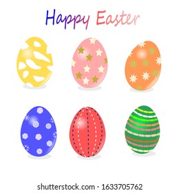 easter eggs colorful with text happy easter.