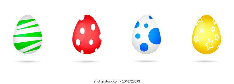Easter eggs colorful vector set