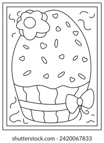 Easter eggs coloring page designed with hand drawn vector 