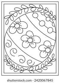 Easter eggs coloring page designed with hand drawn vector 