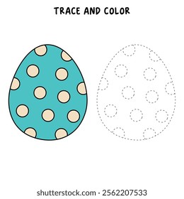 Easter Eggs coloring pages for easter worksheets printable for kids activity, Kindergarten and preschool. Trace and color Easter eggs worksheets. Easter eggs clipart vector.