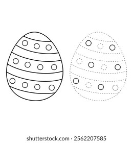 Easter Eggs coloring pages for easter worksheets printable for kids activity, Kindergarten and preschool. Trace and color Easter eggs worksheets. Easter eggs clipart vector.