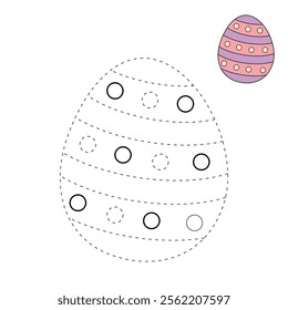 Easter Eggs coloring pages for easter worksheets printable for kids activity, Kindergarten and preschool. Trace and color Easter eggs worksheets. Easter eggs clipart vector.