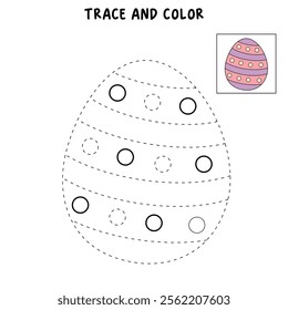 Easter Eggs coloring pages for easter worksheets printable for kids activity, Kindergarten and preschool. Trace and color Easter eggs worksheets. Easter eggs clipart vector.