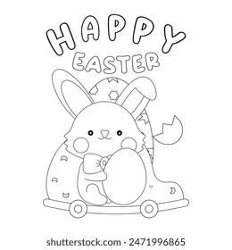 Easter Eggs Coloring Sheet Here is an easy bunny coloring page kids