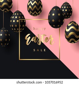 Composición de huevos de Pascua. Antecedentes de venta de Festiva. Vector Esp10. 