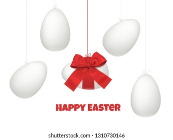 Easter eggs concept, festive vector realistic design
