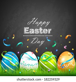 Easter Eggs And Confetti. Vector