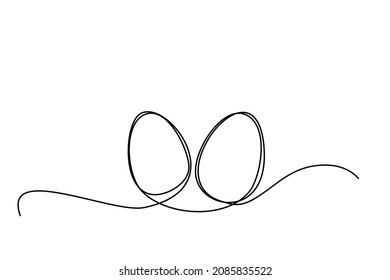 Easter eggs continuous one line drawing. Minimalist vector illustration.