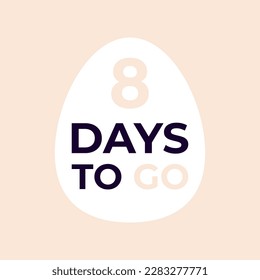 Easter eggs countdown. Happy easter hand drawn isolated on white background.