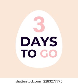 Easter eggs countdown. Happy easter hand drawn isolated on white background.