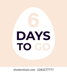 Easter eggs countdown. Happy easter hand drawn isolated on white background.