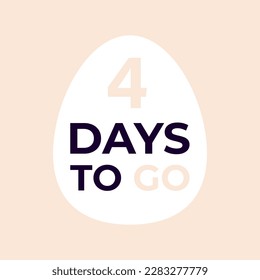 Easter eggs countdown. Happy easter hand drawn isolated on white background.