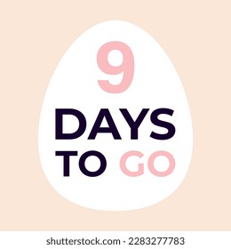Easter eggs countdown. Happy easter hand drawn isolated on white background.