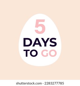 Easter eggs countdown. Happy easter hand drawn isolated on white background.