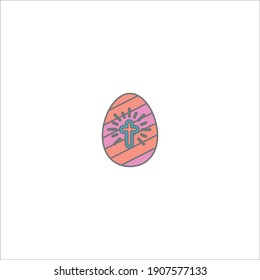 easter eggs cross vector icon ui style 