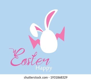 Huevos de Pascua con conejito lindo