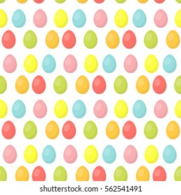 Easter eggs cute seamless pattern, endless backdrop. Colorful eggs background, texture, digital paper. Vector illustration
