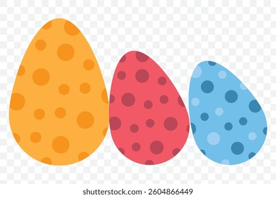 Easter eggs, Easter day festival icon set, Easter egg icons with decoration patterns symbols collection, logo isolated vector illustration on Transparent Background. EPS 10.