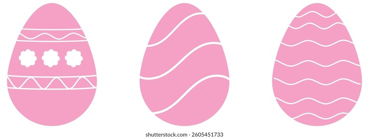 Easter eggs, Easter day festival icon set,  egg icons with decoration patterns symbols collection, logo isolated vector illustration design eps 10 
