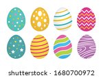 Easter eggs for easter day sweet and colorful with decoration patterns on white background vector illustration.