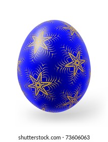 Easter eggs with decor elements on a white background