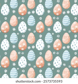 Easter eggs decorated seamless pattern vector