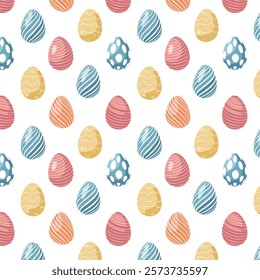 Easter eggs decorated seamless pattern vector