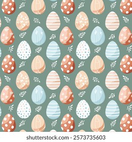 Easter eggs decorated seamless pattern vector