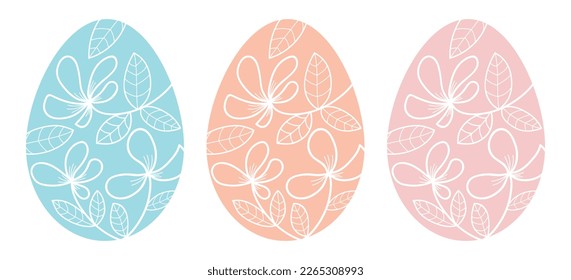 Easter eggs with decoration. In ethnic style. Hand drawn, vector illustration.