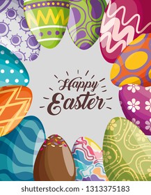 easter eggs decoration to event celebration vector illustration