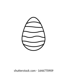 huevos de Pascua, icono de línea de decoración sobre fondo blanco
