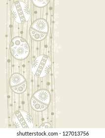 Easter eggs decoration on gray background