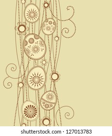  Easter eggs decoration on light brown background