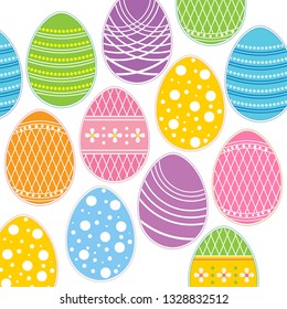 Easter eggs. Decoration eggs. Ornament. Background. Vector illustration. Colorfull.  Holiday. Spring.