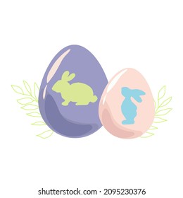 Easter eggs decorative. Vector illustration. Happy easter. Perfect for a postcard.