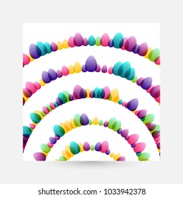 Easter eggs. Design collection. Arc borders
