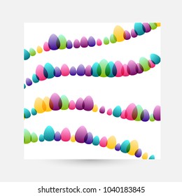 Easter eggs. Design collection. Curve line decoration elements