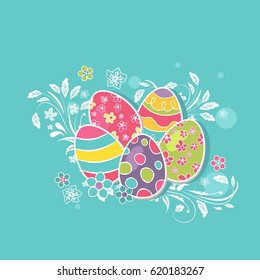 Easter eggs design. Colorful holiday icon. Vector illustration