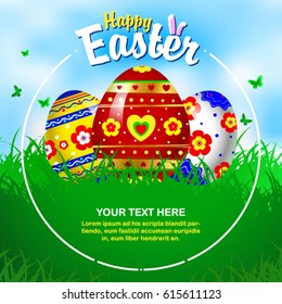 Easter eggs for design of Easter holidays. Vector illustration