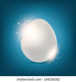 Easter eggs design on blue background