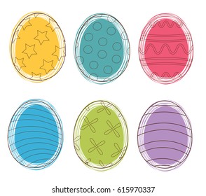 Easter eggs with different color style.